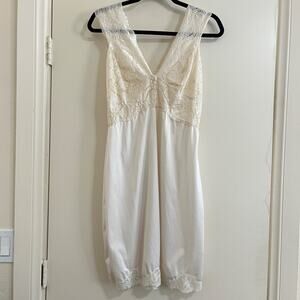 Vtg Y2k Lace Babydoll Slip Dress Sz 40 Coquette Fairy Whimsical Romantic Dainty